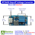 MT3608 & SX1308 2A Adjustable Step-Up Voltage Converter Module mt3608 DC-DC Boost Converter By Electrica. 