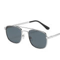 New Trendy Double Beam Men's Sunglasses Summer Fashion Simple Square Metal Sunglasses. 
