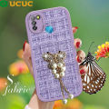 UCUC for Infinix Smart 5 X657 X657B X657C Back Cover Diamond Butterfly Leather Case Flannel Soft TPU Silicone Phone Case. 