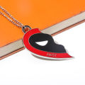 2pices/set Movie Deadpool Best Friends Necklace Wolverine Mask Half Love Heart Combination Pendant Choker For Friends Jewelry. 