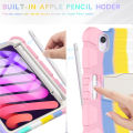 Stand Case for IPad Mini 7 2024 A17 Pro A2993 A2995 PC+ Silicone Protective Cover for IPad Mini 6 2021 8.3 Inch with Bracket Mini 7 cover. 