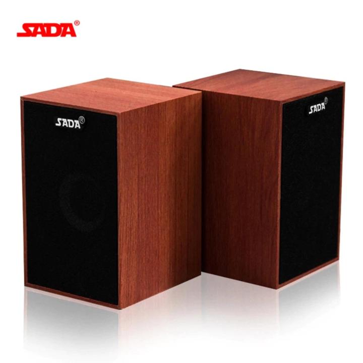 SADA V-160 USB Wired Wooden Combination Speakers Computer Speakers Bass Stereo Music Player Subwoofer Sound Box for Desktop Laptop Notebook Tablet PC Smart Phone.