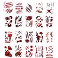 Bliss Easy to Apply Tattoo Stickers Realistic Fake Blood Scars Halloween Zombie Makeup Tattoo Stickers Waterproof Temporary Wound Prank Props Set of 20 Buyers' Favorite. 