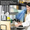 Over Sink Dish Drying Rack, Large Dish Rack With Metal Steel Utensil Cup Holder Sink, Expandable Shelf Rack With Utensil Holder (Size : 85cm). 