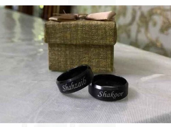 Customize Single Name Ring With Gift Box