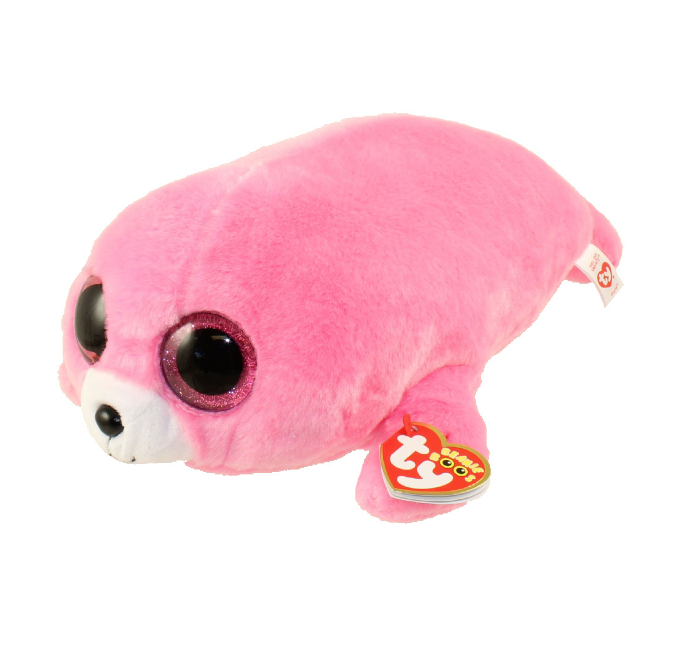 Ty Beanie Boos - Pierre The Pink Seal 25cm Soft Cuddly Seal Animal Plush Toy For Kids