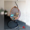 Luxurious Egg Chairs Customized. Brown,+ Purple, Outdoor / Indoor Egg Chair with Black Iron Stand. | Jhoola |Chair.. 