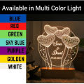 Gifts Creator Customised 3d illusion Table lamp, 3D Light Lamp, Night Lamp, Decoration Piece, Gift Piece | Heart Shape 3d lamp. 