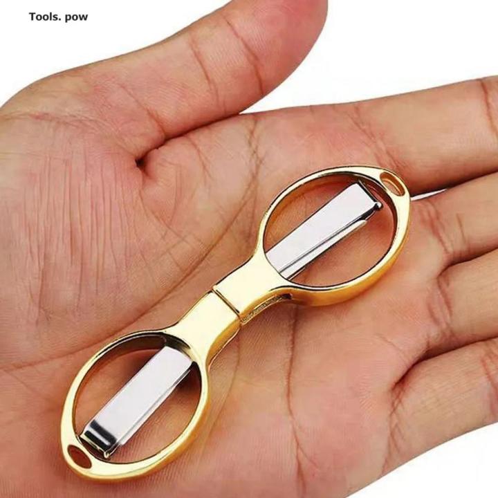 Stainless Steel Folding Scissor Ergonomic Design Sharp Cutter Portable Small Foldable Craft Scissors For Outdoor Tool Foldable Scissors Safety Mini Small Sewing Scissor, Travel Folding Scissors, Embroidery Clippers