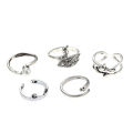 3/4/5Pcs Retro Snake Rings Set for Men Hip Hop Open Adjustable Punk Finger Cross Evil Eye Ring Male Jewelry Gothic Gift. 