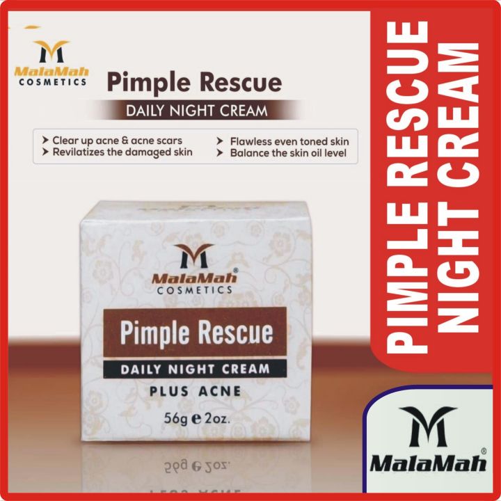 Malamah Pimple Rescue Daily Night Cream AntiAcne & Anti Pimple Cream (4 DAYS EFFECTIVE) 56g Malamah DR Blush advance formula upgraded Pimple Rescue oil control Daily Night Cream AntiAcne & Anti Pimple Cream all in one facial series multi vitamin