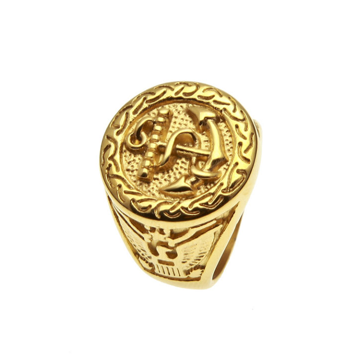 2022 Y&R Jewelry New Design High Quality Mens Ring Fashion Stainless Steel Ring 18K Gold Plated Free Fashionable Finger Ring 26g