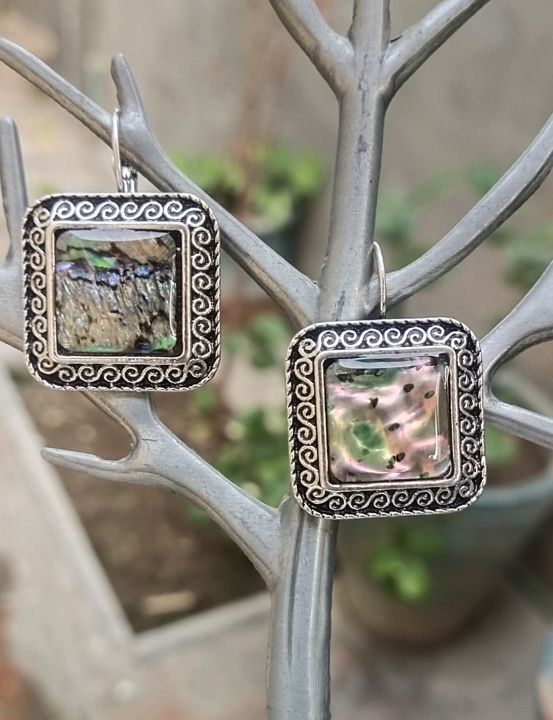 Beautiful%20Antique%20Abalone%20Gemstone%20Sterling%20Silver%20Earring%20-%20Image%204