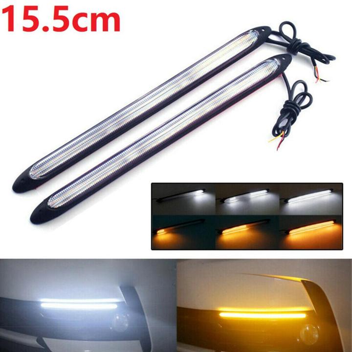 2X Universal LED Daytime Running Light White DRL Driving Turn Signal