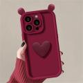 3D Cute Cartoon Bear Ear Doll Case Cover For Xiaomi Poco M6 Pro F3 X3GT X5 F3GT F4 F5 M3 Mi 11 Lite 12T Phone Casing Matte Soft Silicone Love Heart Cover Anti-Knock Candy Color. 