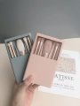 RUKI Window Mirror 5 PCS Makeup Brushes Set Soft, Eyeshadow Contour, Concealer, Brush, Foundation Beauty Cosmetic Makeup Brushes Tools. 