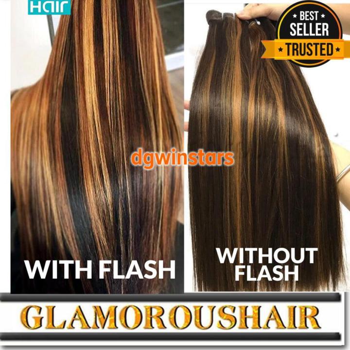Hair for girls brown to Ombre Two Colors Mix Streaking Hair Extension streaking extension Tangle free and no shedding. No chemical process. Well-constructed double weft to ensure no shedding Full Length & Volume Texture: Straight