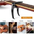 Guitar Capo With Bridge Pin Remover with 3 guitar picks for Acoustic Guitar, Electric Guitar, Ukulele (Black). 