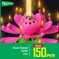 Rotating Musical Flower Birthday Candle with 8 Mini candles attach Birthday Party Cake Candle. 