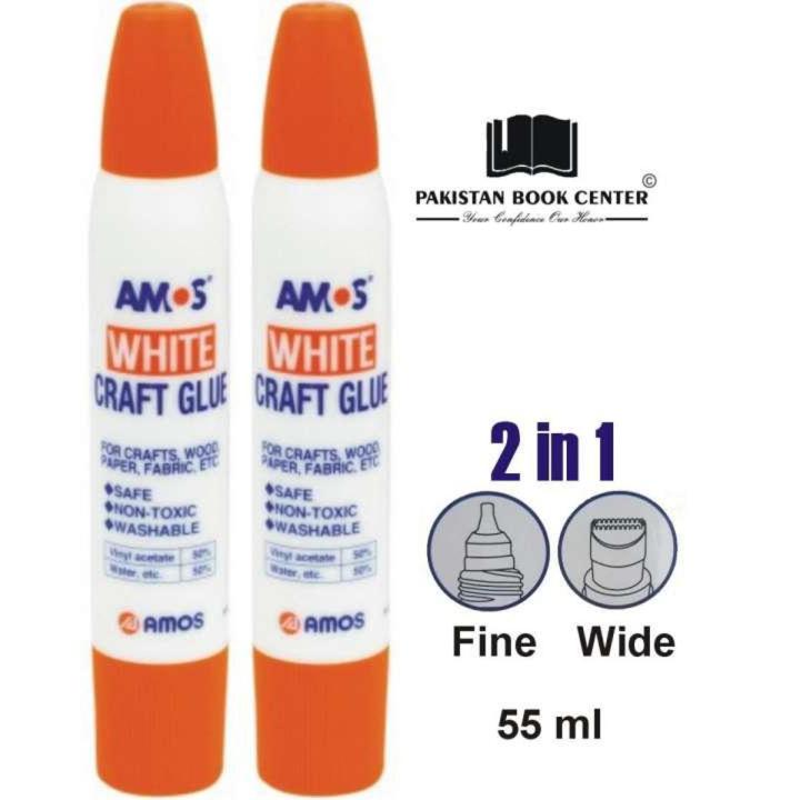 AMOS White Craft Glue 55ml 2 in 1, 2pieces