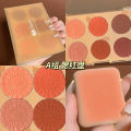 Xiyuan chestnut six-color blush plate cross-border white orange nude makeup highlight eye shadow six-color rouge student party. 