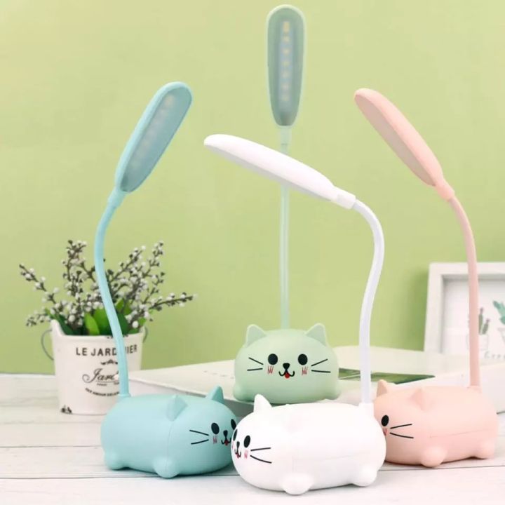Table Lamp Cartoon Cute Pet Cat Night Light Usb Rechargeable Led Table Light Child Eye Protection Warm White Desk Lamp