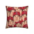 Shohei Ohtani Face Pattern pillowcase printed cushion cover sofa waist pillow pillow cover. 