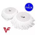 Pack of 2 Pcs Practical Round Rotate 360 Degree Micro Fiber Mop White Refill Cotton Head. 