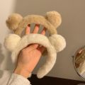 Cartoon Sweet Cute Plush Bear Ears White Coffee Color Girls Headband/ Loved Bear Ears Styling Fluffy Plush Wash Face Head Hoop. 