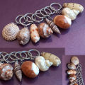 Sea Shell keyring, Boho Surfer Seashell Alloy Craft Keychain Bag Charm. 