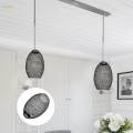 Metal Pendant Lamp Shade Wrought Iron Wire Lampshade for Cafe Decoration Oval. 