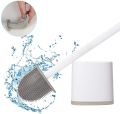 Silicone toilet brush with stand creative deep cleaning brush. 