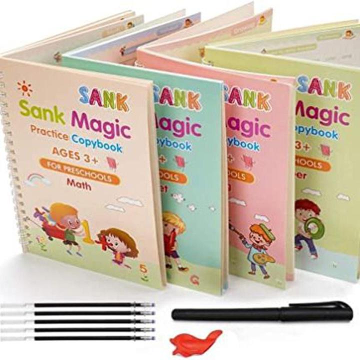 Magic Practice Copybook(4 BOOKS+10 INK REFILL) Book For Montessori ...