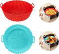 Air Fryer Liners Silicone, 8 Inch Air Fryer Basket, 2-Pack Reusable Air Fryer Liner, Food Grade Accessories, Replacement of Parchment Liners, No Need to Clean the Fryer. 