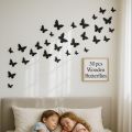 Pack of 30 Wooden Butterflies | 3D Butterfly Wooden Wall Decoration Items for Home, Bedrooms Inspire Kids and Look Decent. 