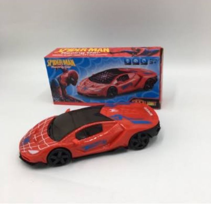 Battery Operated Spiderman Lamborghini Toy Car For Kids 3D Light and Music Bump and go action