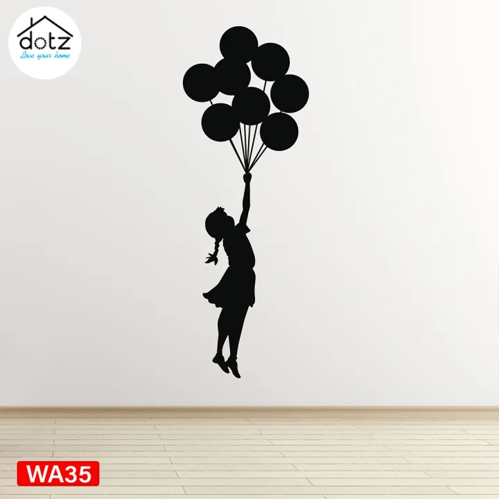 Dotz Brand Flying Balloon Girl Wall Art, Wall Decoration for Kids ...