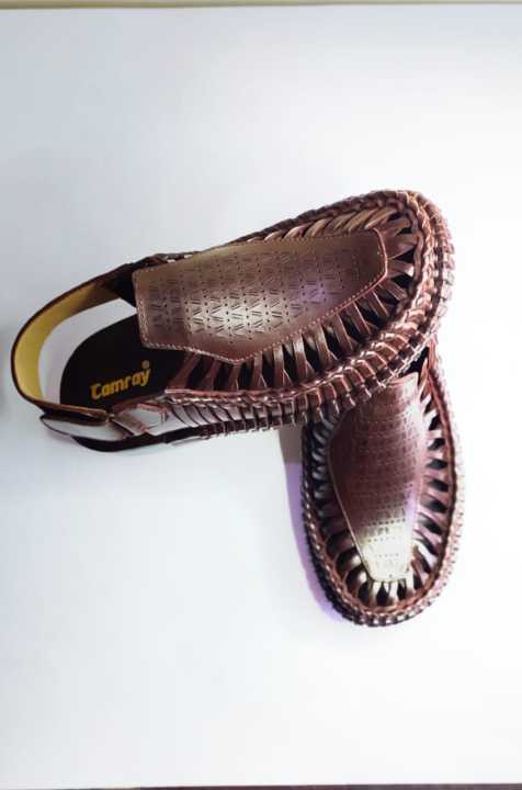 Genuine%20Leather%20Men's%20Sandals%20Round%20Shape%20Fashion%20Casual%20Brown%20Men%20-%20Image%203