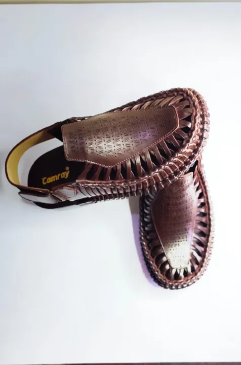 Genuine%20Leather%20Men's%20Sandals%20Round%20Shape%20Fashion%20Casual%20Brown%20Men%20-%20Image%203