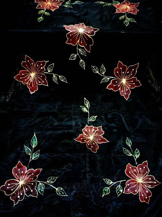 Hand painted dupatta/Handmade organza dupatta/Customize dupatta