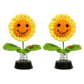 Green forest Car Ornament Vivid Crochet Smiley Shaking Sun Flowers Decoration. 