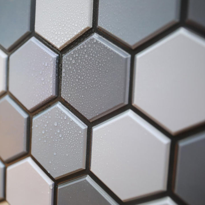 3D Tiles Wall Stickers SelfPaste Kitchen Oil Water Proof Bathroom