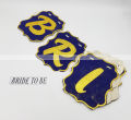 BRIDE TO BE VELVET BANNER (  9 WORDS BANNER WITH RIBBON ). 