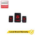 Quatro V Speakers – Black & Red. 
