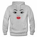 Girls Face Eyes Lips Pullover Hoodies for women. 
