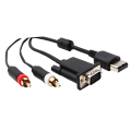 JAERBEE VGA Cable for Dreamcast High Definition + 3.5mm to 2-Male RCA Adapter. 