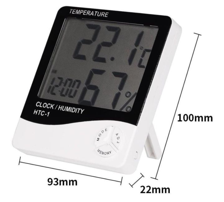 HTC-1%20Digital%20Indoor%20Temperature%20&%20Humidity%20Monitor%20%7C%201-3%20Pcs%20%7C%20Room%20Thermometer%20with%20Clock,%20Beep%20Alarm%20&%20External%20Sensor%20for%20Home,%20Office%20&%20Indoor%20Gardens%20-%20Image%204