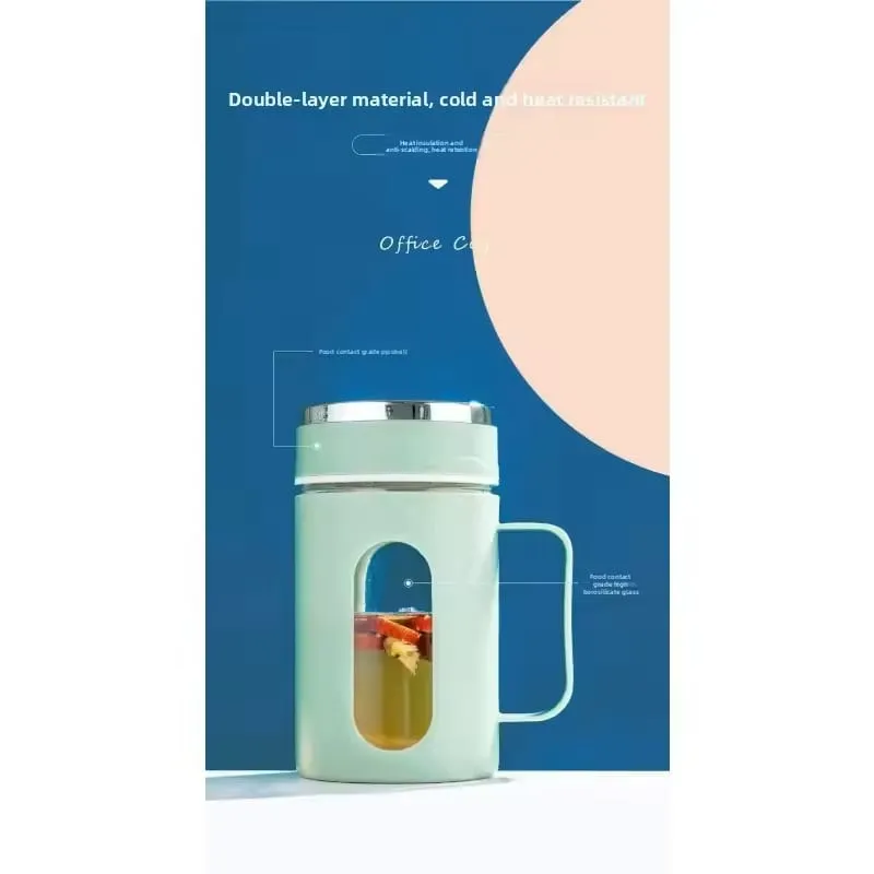 500ml Double-Wall Office Glass Cup