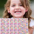 Kids Sticky Earrings 3D Gems Stickers Glitter Crystal Sticker Earrings For Girls Nail Ear Ring Princess Makeup Toys Gift. 