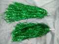 7 Pair approx 13 inch Long Green Foil Cheerleader Pom Pom for sport kids elder women men use birthday party  backdrop sports matches school college game party Cheer Dance Party Dress Sport Poms cheerleading green pom pom. 